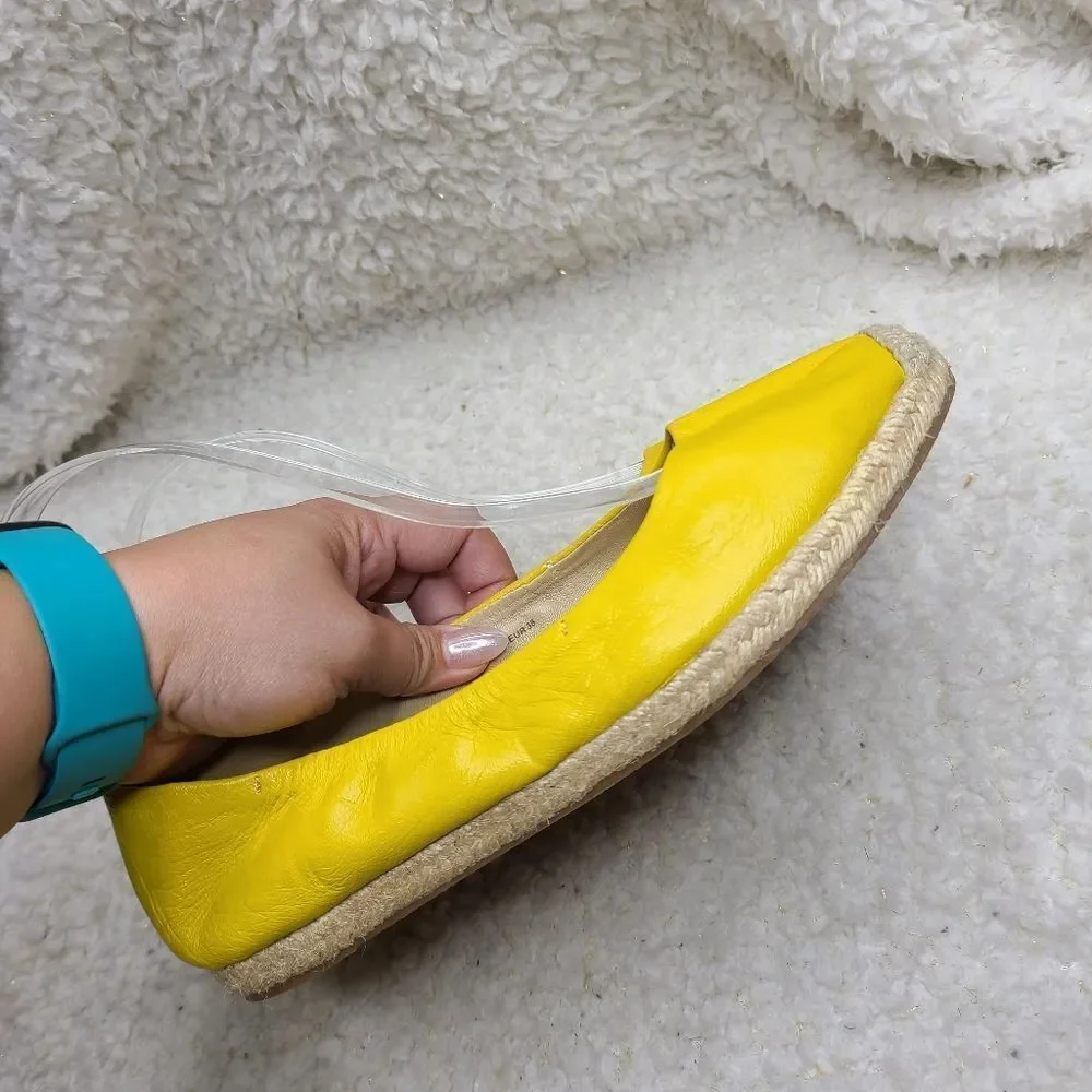 Via Spiga Yellow Leather Espadrilles‎ Flats Size 7.5
